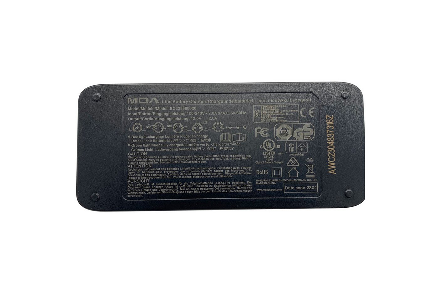 PowerSmart CM080L1002E.001 Batterie-Ladegerät (36V 2A Netzteil für E-bike Rehberg, Rex, Rivel, Senglar, Telefunken) – Bild 4 von 4
