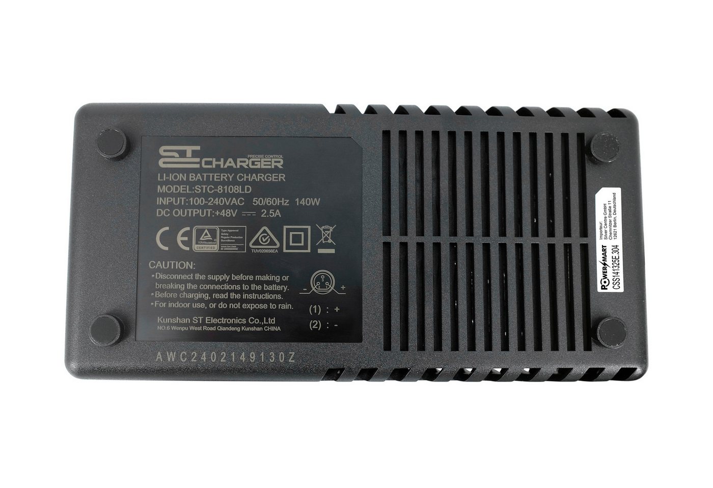PowerSmart CSS141325E.304 Batterie-Ladegerät (54.6V 2,5A, für Elektrofahrrad 48V akku) – Bild 4 von 4