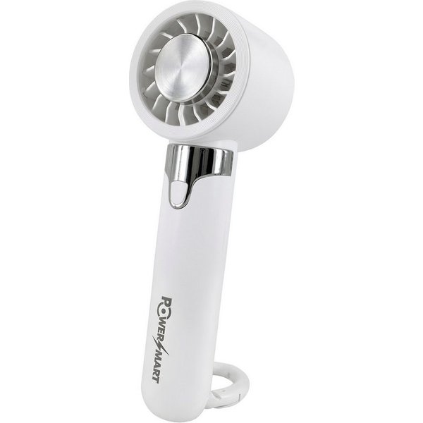 PowerSmart Handventilator mit Kühlfunktion, 5 Windstärken, Hand, Karabiner und Tischventilator, USB-C aufladbar, für Reisen, Strand, Büro und Outdoor