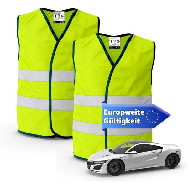 POWR Car Warnweste Reflektierende Warnwesten im 2er- oder 4er-Set, Gelb oder Orange (4er Set, 2-tlg., 4-teilig)