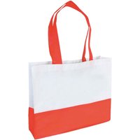 PP-Shopping-Taschen, weiß/rot 38x29x10 mit zwei Henkeln