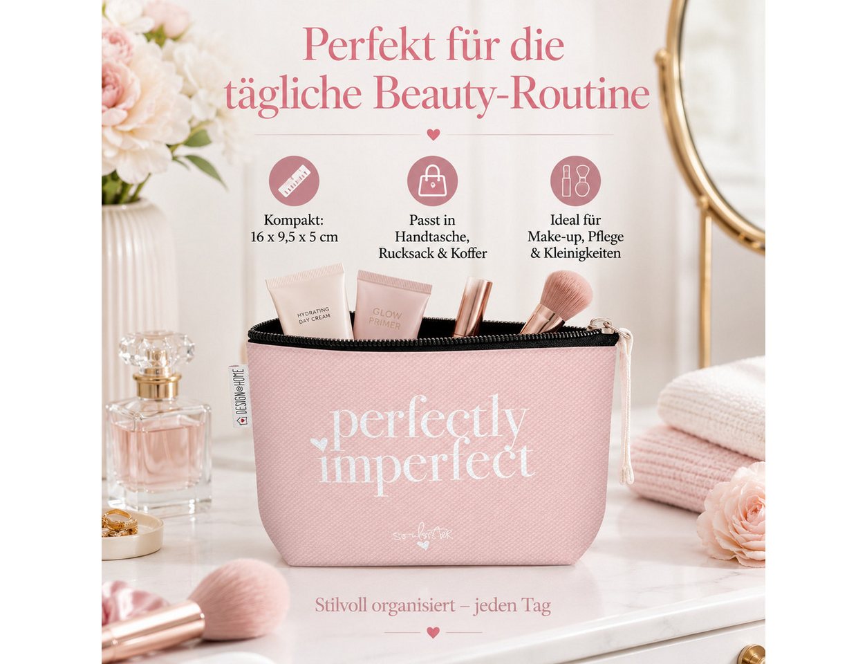 PPD Kosmetiktasche Kosmetiktasche 16 x 9,5 x 5 cm - Perfectly Imperfect (1-tlg) – Bild 2 von 5