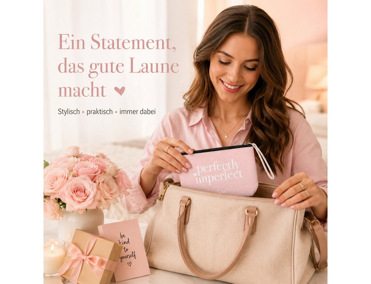 PPD Kosmetiktasche Kosmetiktasche 16 x 9,5 x 5 cm - Perfectly Imperfect (1-tlg) – Bild 4 von 5