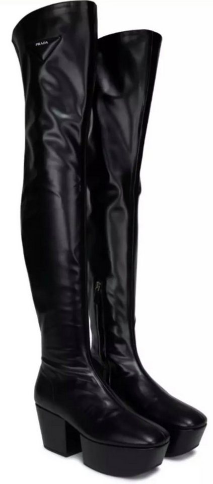 PRADA Over-the-knee Platform Boots Overkneestiefel Debütiert Runway, auffälligen Absatz, Plateausohle gesetzt – Bild 2 von 5