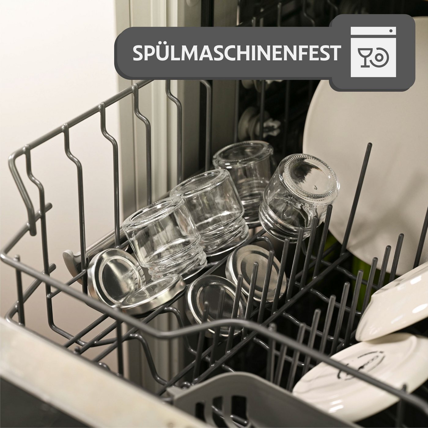 Praknu Einmachglas 24 Mini Gläser 50ml mit Deckel, Etiketten - Luftdichte Gläschen zum, Glas, (Set, 25-tlg), Mit Etiketten & Stift - Luftdicht - Spülmaschinenfe – Bild 5 von 5