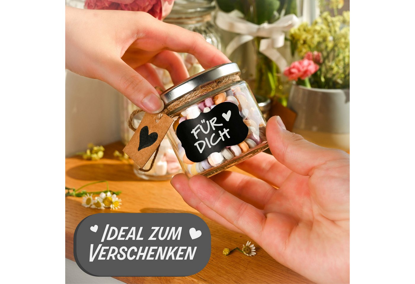 Praknu Einmachglas 25 Marmeladengläser Klein 125ml - Mit Etiketten & Stift - Luftdicht, Glas, (Set, 25-tlg., 25 Einkochgläser, 25 Etiketten, Stift zum Beschrift – Bild 4 von 5