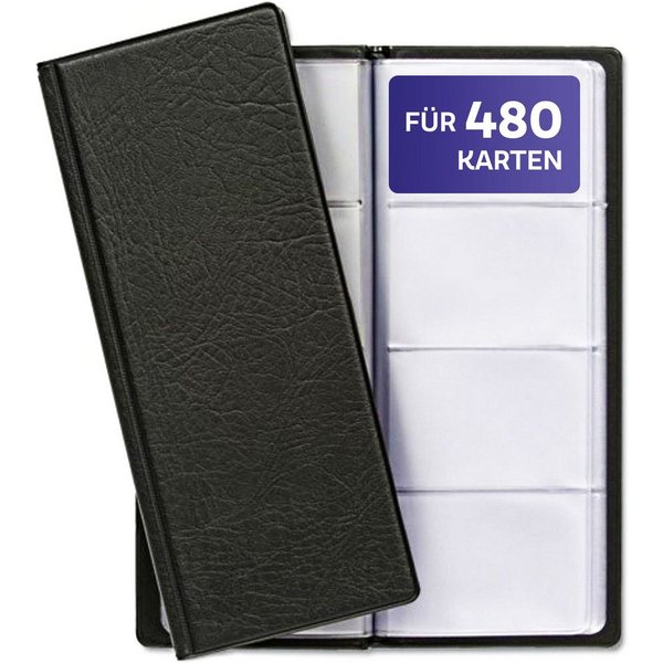 Praknu Visitenkarten Visitenkartenmappe 480 Karten, Visitenkarten Aufbewahrung,Platzsparende Kartenübersicht fürs Büro
