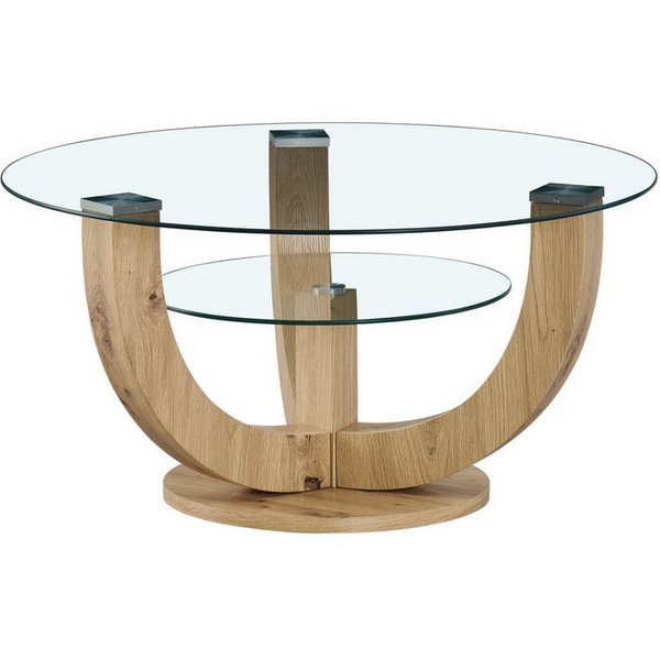 PREISBRECHER Couchtisch Denver, in Artisan Eiche Dekor, Glas - 40x80 (HxD)