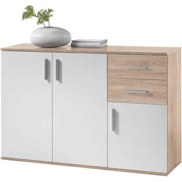 PREISBRECHER Kommode Kommode >Freida< in Weiß - 120x82x35cm (BxHxT), 120 x 82 x 35 cm (B/H/T)