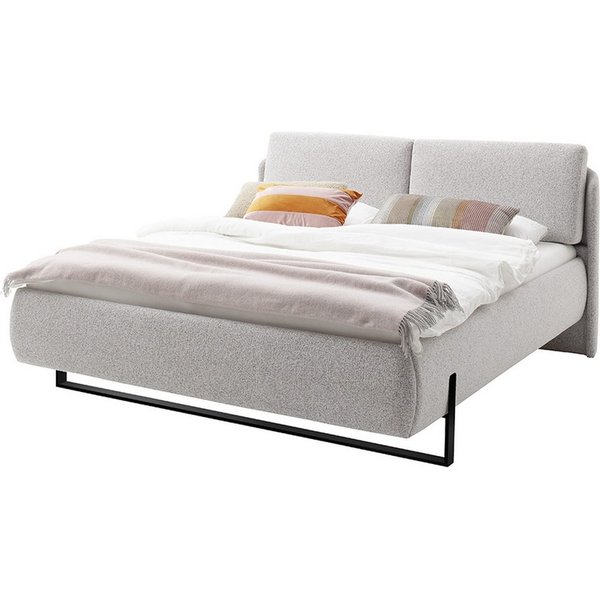 PREISBRECHER Polsterbett Sabetta, Liegefläche 180x200 cm, in Hellgrau - 198x107x212cm (BxHxT)