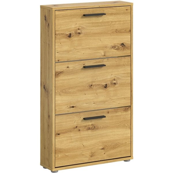 PREISBRECHER Schuhkipper See, 3 Klappen, in Eiche Artisan Dekor - 59x103x17cm (BxHxT)