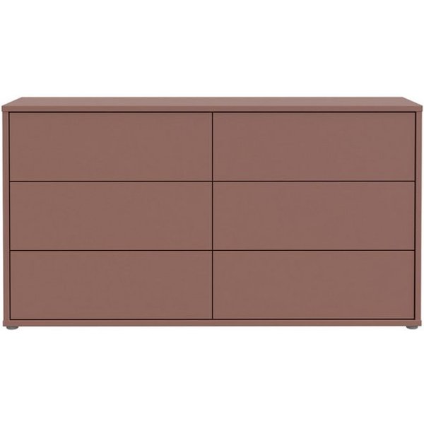 PREISBRECHER Sideboard ALICE SPRINGS, 6 Schübe, push to open, terrakottafarbig - 154,5x83,1x41,5cm (BxHxT)
