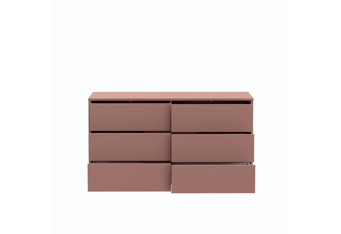 PREISBRECHER Sideboard ALICE SPRINGS, 6 Schübe, push to open, terrakottafarbig - 154,5x83,1x41,5cm (BxHxT) – Bild 3 von 5