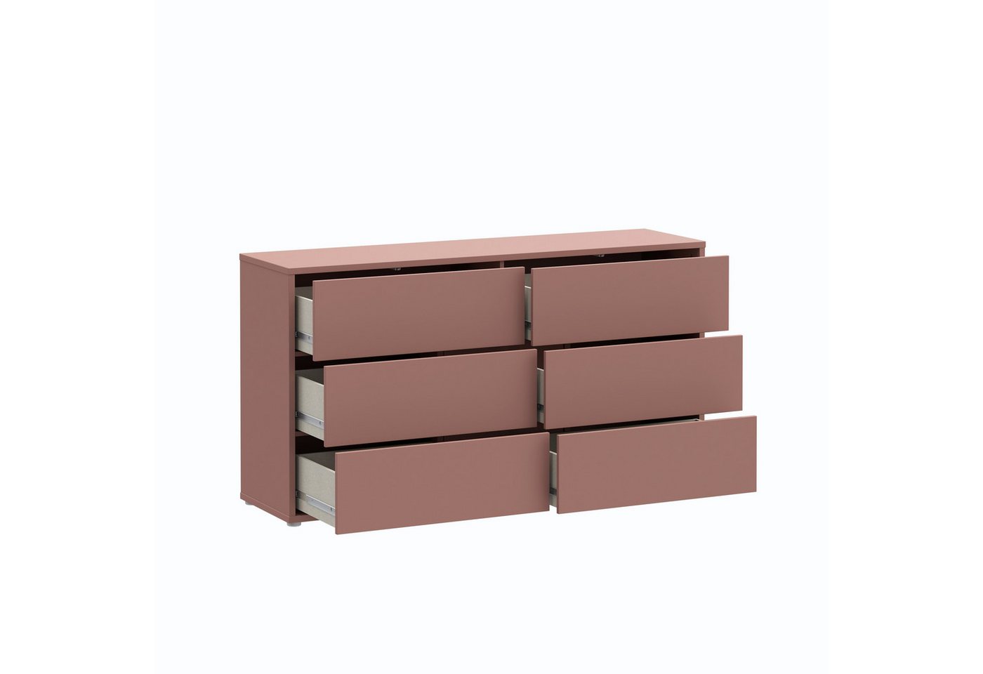 PREISBRECHER Sideboard ALICE SPRINGS, 6 Schübe, push to open, terrakottafarbig - 154,5x83,1x41,5cm (BxHxT) – Bild 5 von 5