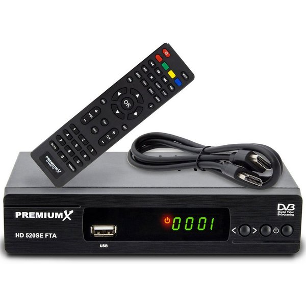 PremiumX 520SE FTA Digital Satelliten-Receiver DVB-S2 HDMI SCART USB Full HD SAT-Receiver