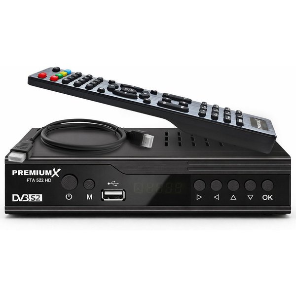 PremiumX FTA 522 HD Satelliten-Receiver DVB-S2 Unicable HDMI SCART USB Player SAT-Receiver