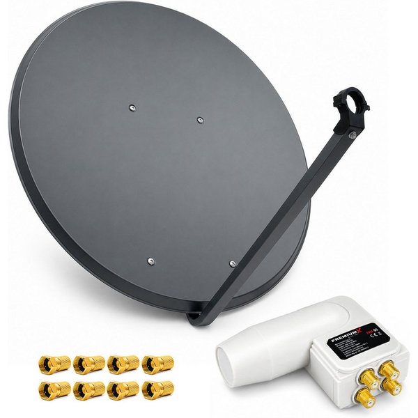 PremiumX SAT Anlage 100cm Satellitenschüssel Aluminium Quad LNB F-Stecker SAT-Antenne