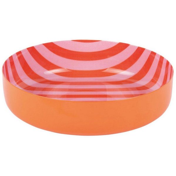 Present Time Servierschale Schale Animado Orange Pink gestreift (18,5cm)