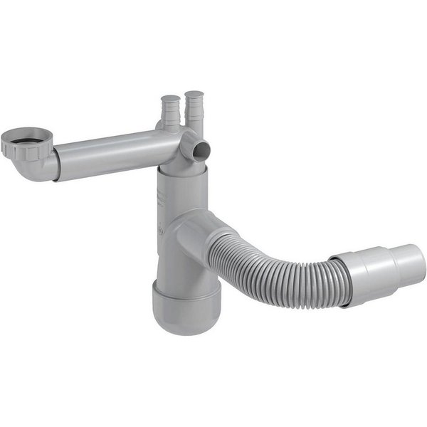 Prevex Siphon FL1-N2NF4-007, (1-tlg), PREVEX Flexloc Universal-Platzspar-Siphon für Küchenspüle
