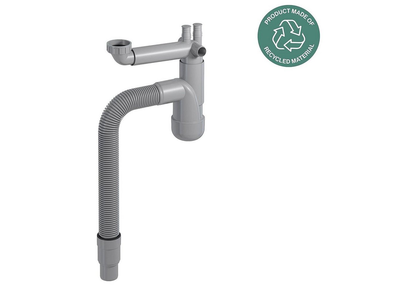 Prevex Siphon FL1-N2NF4-007, (1-tlg), PREVEX Flexloc Universal-Platzspar-Siphon für Küchenspüle – Bild 2 von 5