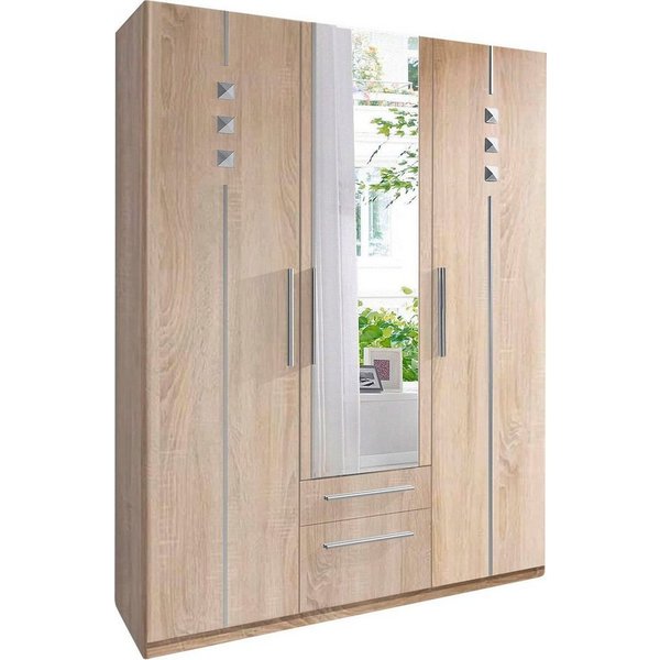 priess Kleiderschrank 1-bis 5-türig, mit silberfarbigen Applikationen