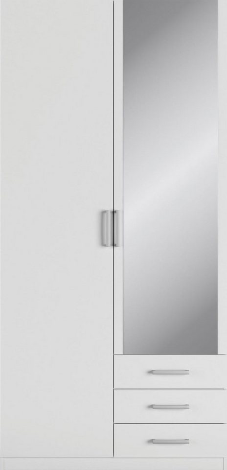 priess Kleiderschrank Amsterdam, viel Stauraum durch viele Schubkästen, Spiegeltüren Optional mit LED-Beleuchtung, Made in Germany – Bild 3 von 5