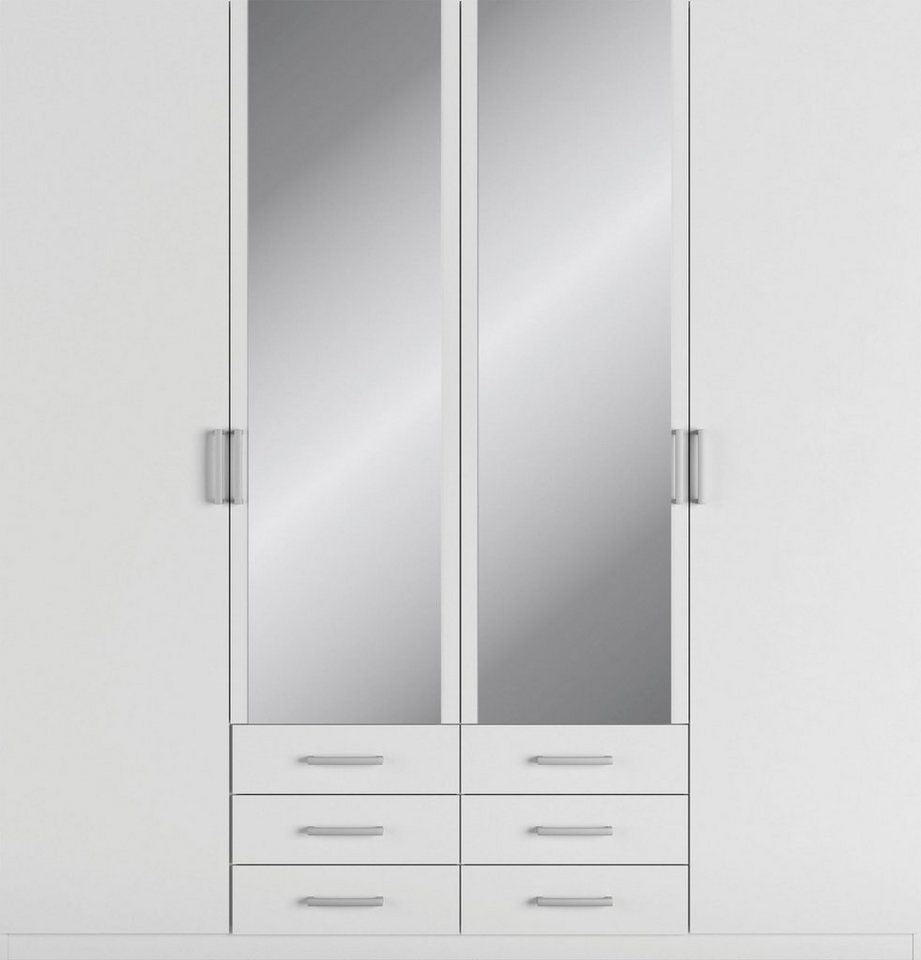 priess Kleiderschrank Amsterdam, viel Stauraum durch viele Schubkästen, Spiegeltüren Optional mit LED-Beleuchtung, Made in Germany – Bild 2 von 5