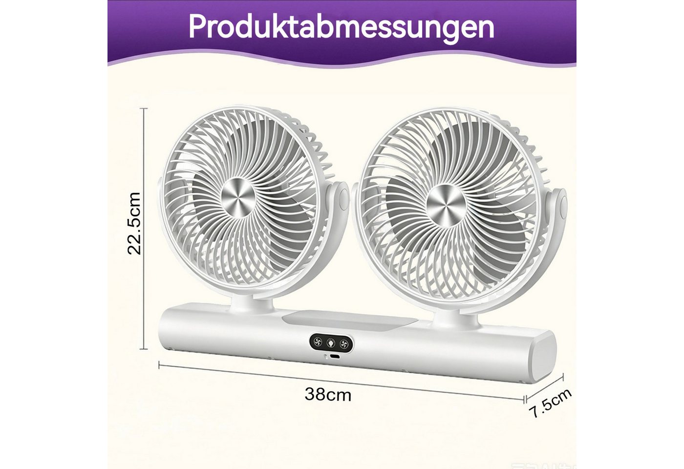 PRIISF Akku-Ventilator Akku Tischventilator USB Camping Ventilator LED Licht Deckenventilator, Tragbare Ventilatoren für Zelt, Reisen, Büro, Wohnmobil, Schlafzi – Bild 4 von 5