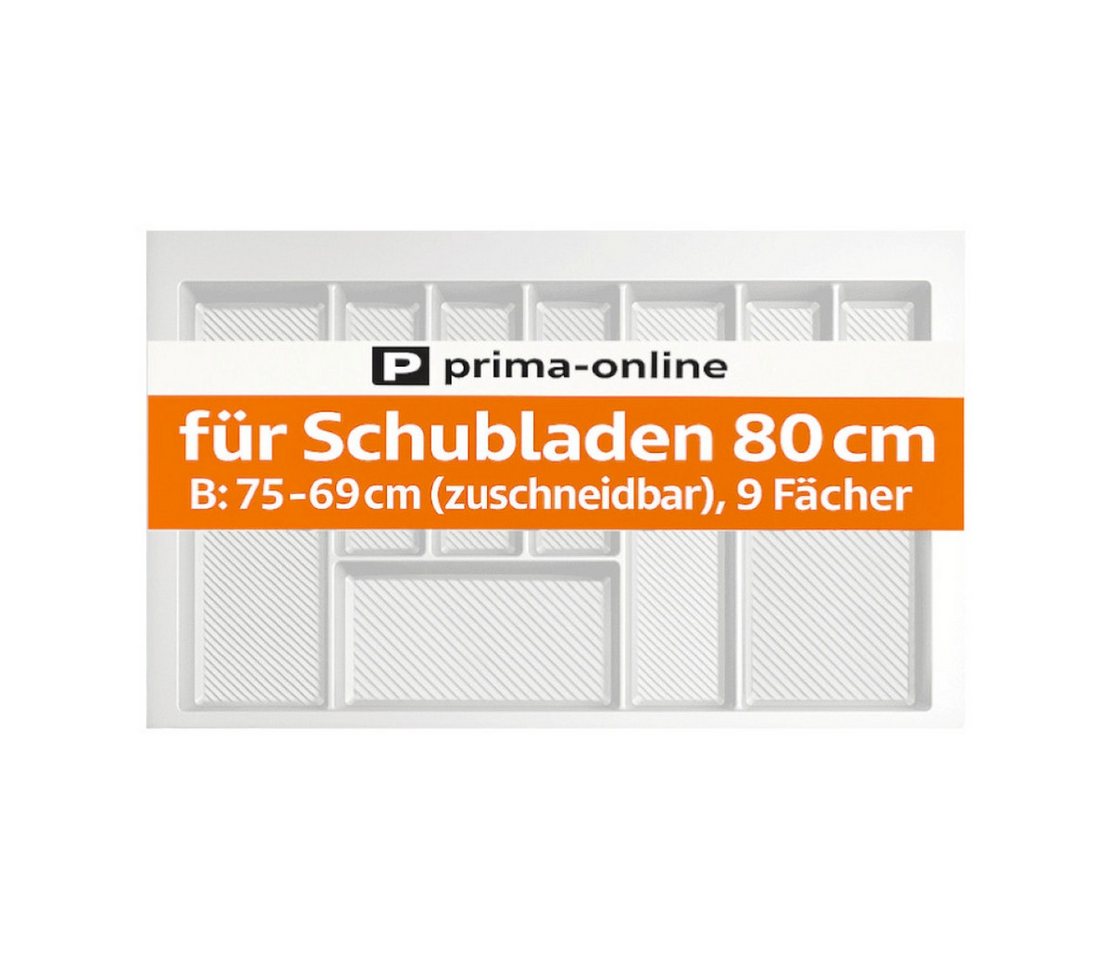 Prima-Online Besteckkasten Besteckkasten 80 cm Weiß Graphit Schubladeneinsatz 9 Fächer Groß – Bild 3 von 5