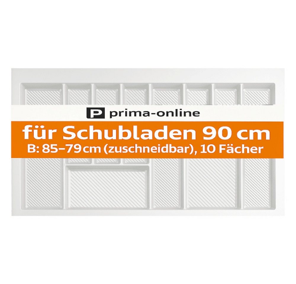 Prima-Online Besteckkasten Besteckkasten 90 cm Weiß Graphit Schubladeneinsatz 10 Fächer Groß – Bild 3 von 5
