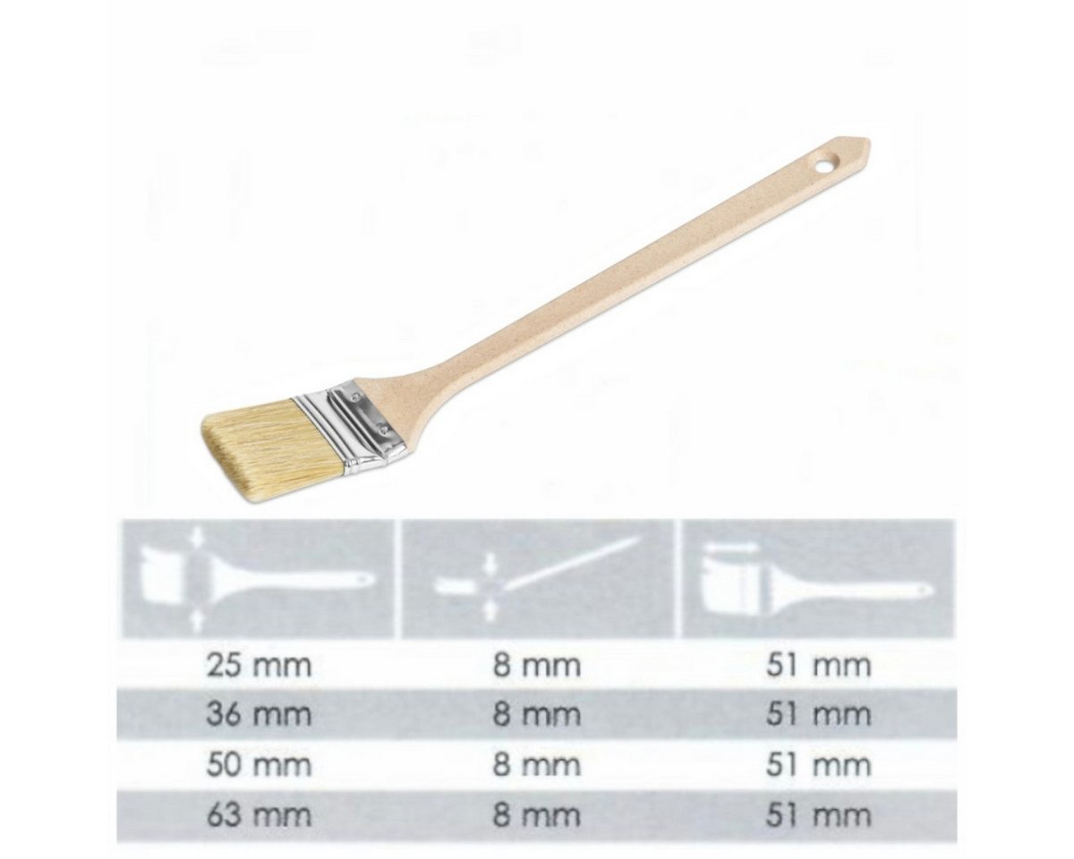 Prima-Online Heizkörperpinsel Heizkörperpinsel, Ecken Pinsel, Langer Holz-Griff, (1 St) – Bild 2 von 5