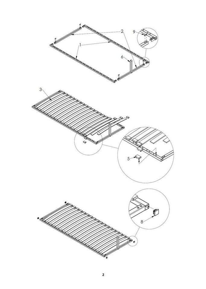 Lattenrost Lattenrost Hebemechanismus Bett Lattenrahmen klappbar Bettkasten, Prima-Online – Bild 4 von 5