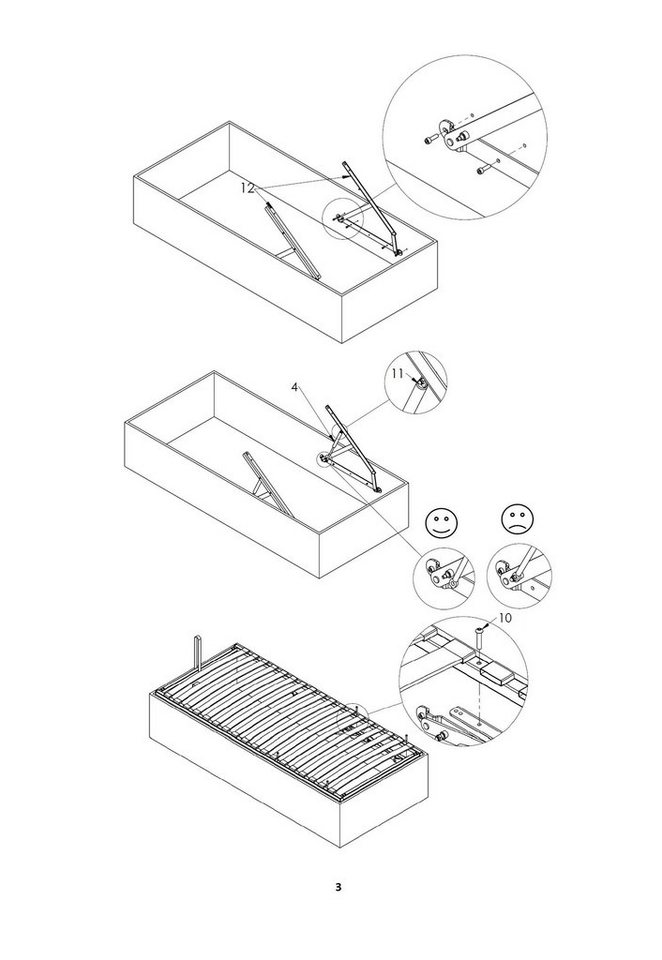 Lattenrost Lattenrost Hebemechanismus Bett Lattenrahmen klappbar Bettkasten, Prima-Online – Bild 5 von 5