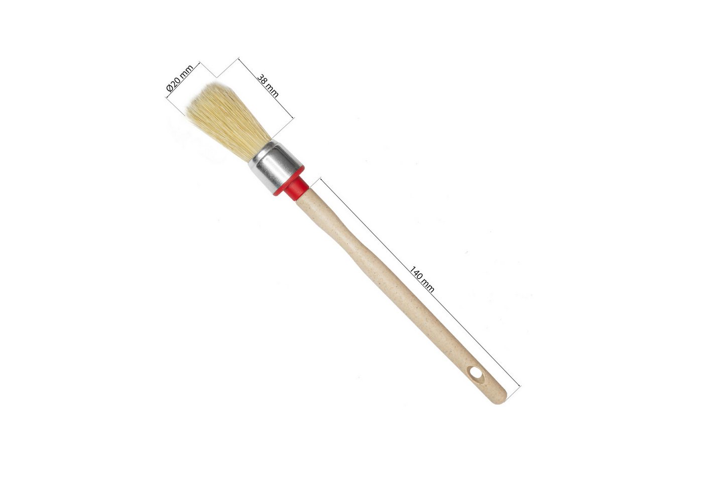 Prima-Online Malpinsel 4er Set Malerpinsel Flachpinsel Rundpinsel mit rot Griff 20 30 50 mm, (1 St) – Bild 5 von 5