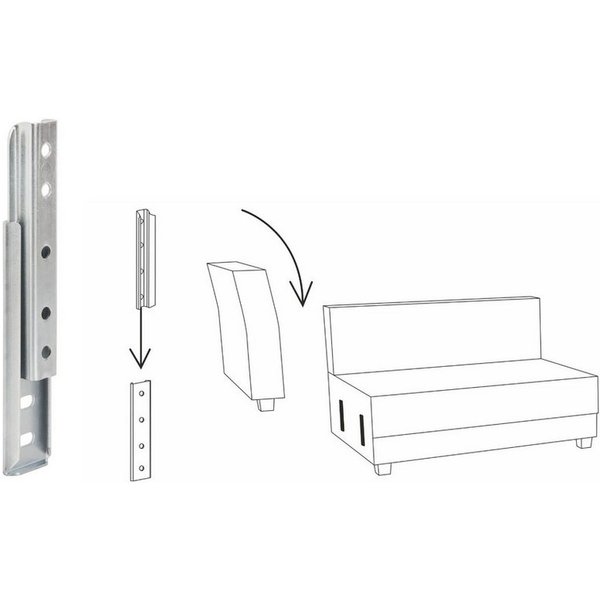 Prima-Online Möbelbeschlag Möbelverbinder-Set für Sofas & Polstermöbel, 130 mm Stecksystem 1 Paar (1 St)