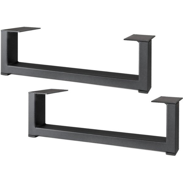 Prima-Online Möbelfuß Metalltischbein 35 cm – schwarz, pulverbeschichtet, modernes Möbelbein, (2-St)