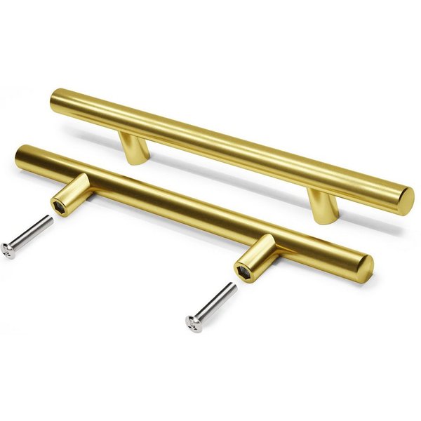 Prima-Online Möbelgriff Möbelgriff Küchengriff Schrankgriff mit Schrauben Gold 10-50cm (1-St)