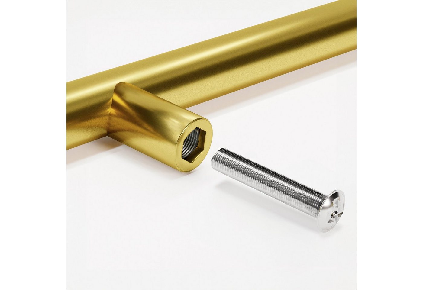 Prima-Online Möbelgriff Möbelgriff Küchengriff Schrankgriff mit Schrauben Gold 10-50cm (1-St) – Bild 4 von 4