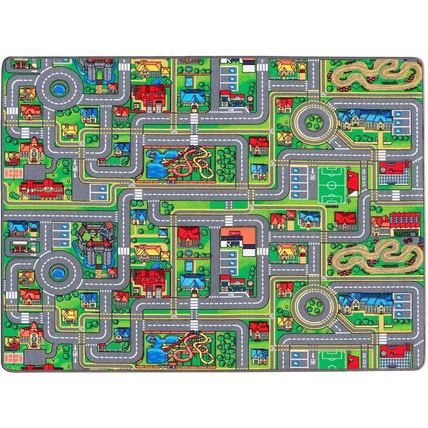 Primaflor-Ideen in Textil Kinderteppich Spielteppich STREETS, Made in Belgium, rechteckig, Höhe: 5 mm, Straßen-Teppich, Straßenbreite ca. 9 cm, Kinderzimmer