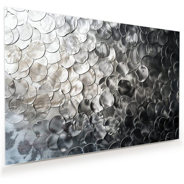Primedeco Glasbild Wandbild Metallic Schuppen mit Aufhängung, Texturen (21 verschiedene Größen, 1 St), Elegante Aufhängung