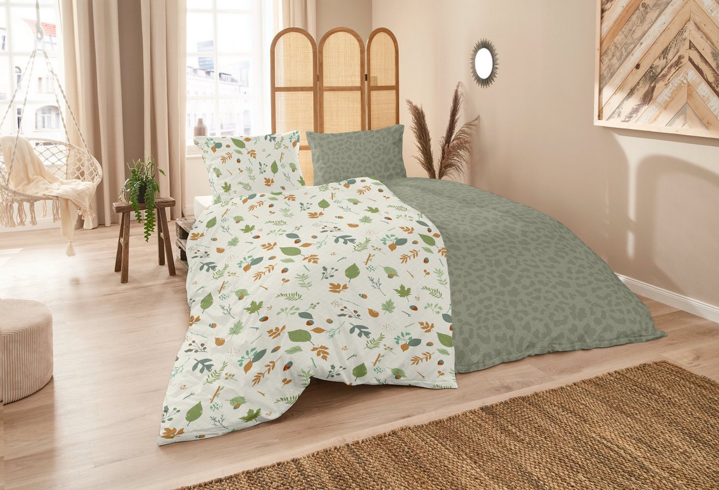Primera Bettwäsche Biber-Bettwäsche Branches, Biber, 2 teilig, mit floralen Motiven – Bild 3 von 5