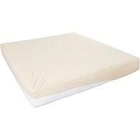PRIMERA Elastan-Jersey-Spannbetttuch mit Rundumgummi (Ecru, 180-200x200 cm)