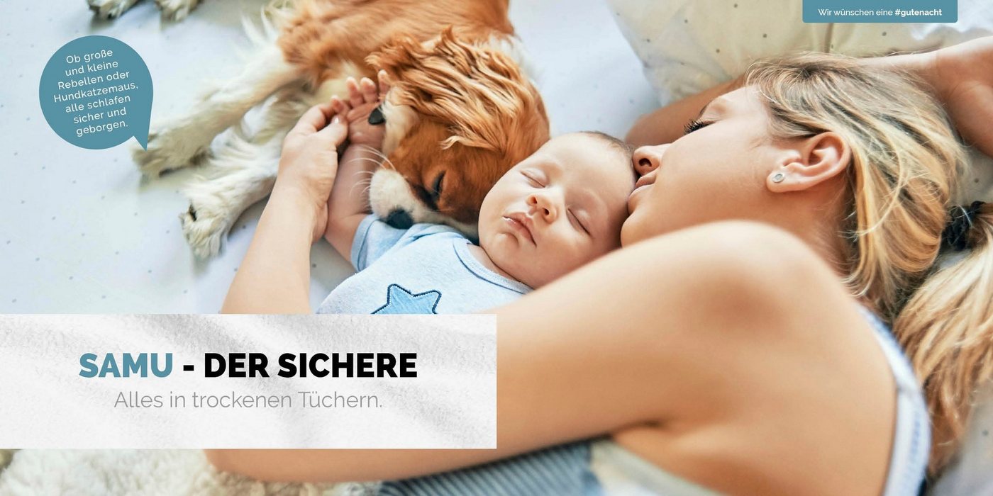 Primera Spannbettlaken "Samu - Der Sichere", Jersey, Gummizug: rundum, (1 Stück), FAMILIENHELD mit wasserundurchlässiger PU-Membran, ab Größe 100x200 cm – Bild 4 von 5
