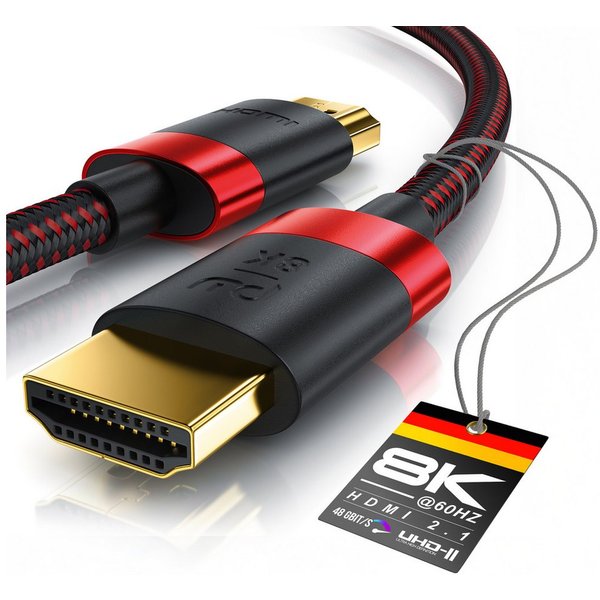 Primewire 8K @ 120Hz / 4K @ 240Hz DSC, Ultra High Speed, Nylonummantelung, 1,5m HDMI-Kabel, 2.1, HDMI Typ A (150 cm), 48 Gbit/s Bandbreite, eARC, CEC, HDCP, für