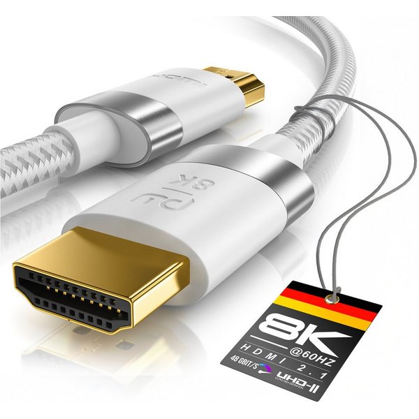 Primewire 8K @ 120Hz / 4K @ 240Hz DSC, Ultra High Speed, Nylonummantelung, 10m HDMI-Kabel, 2.1, HDMI Typ A (1000 cm), 48 Gbit/s Bandbreite, eARC, CEC, HDCP, für