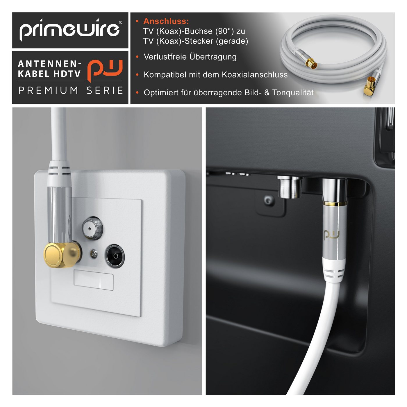 Primewire Antennenkabel gewinkelt, Koaxialkabel 75 Ohm TV HDTV DVB-T Radio -7,5m TV-Kabel, Koaxial, RF Buchse, IEC Stecker (750 cm), 135 dB, störungsfrei geschi – Bild 5 von 5