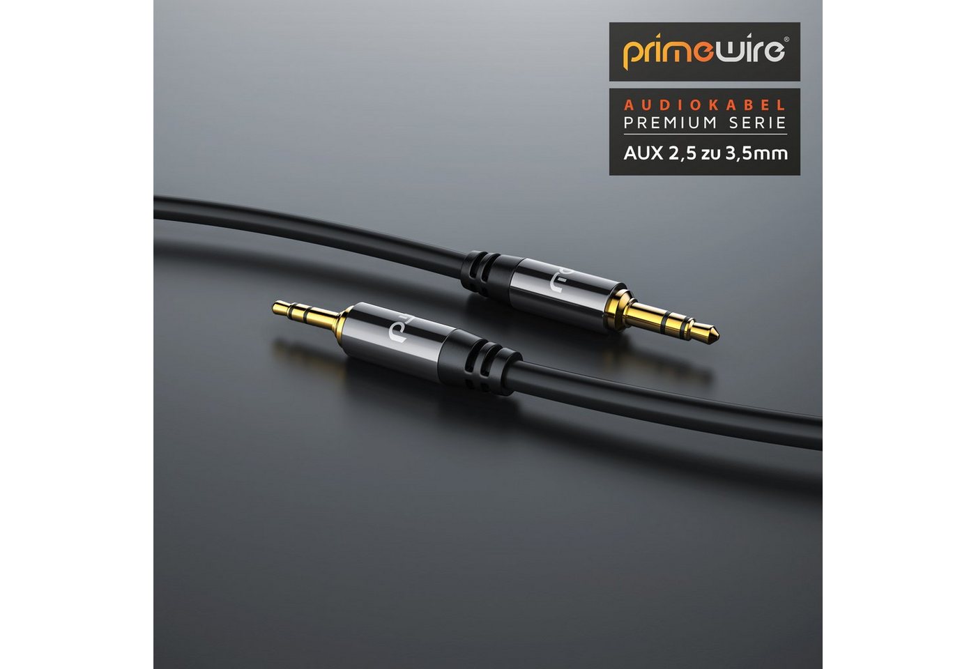 Primewire AUX Klinkenkabel 3,5 mm auf 2,5 mm, HiFi Verbindungskabel, 1,5 m Audio-Kabel, AUX, 3,5-mm-Klinke, 2,5-mm-Klinke (150 cm), HiFi Audio Adapter Klinkenka – Bild 5 von 5