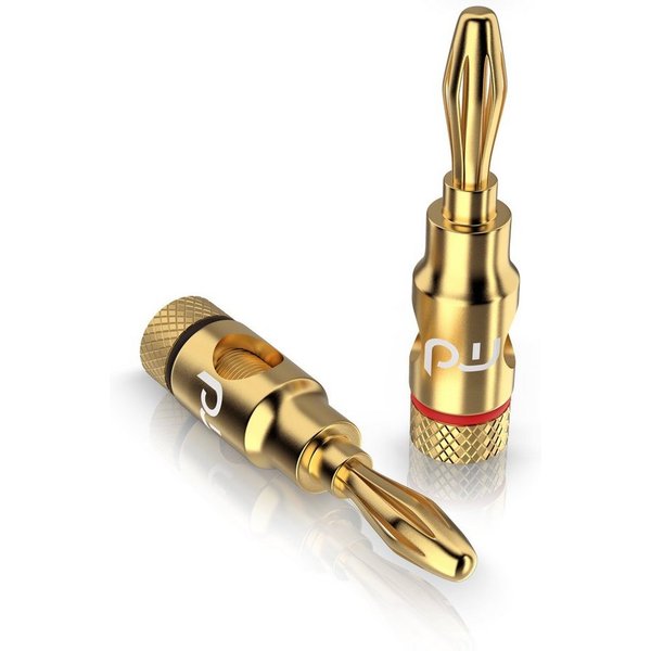 Primewire Bananenstecker für Kabel bis 6,8mm² für Lautsprecherkabel & Verstärker Audio-Adapter Bananenstecker zu Bananenbuchse, einfache Schraubmontage, fester 