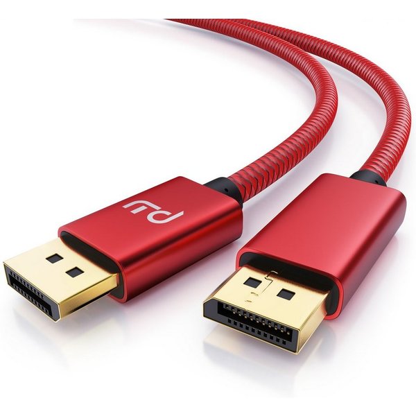 Primewire DisplayPort Kabel, Nylonummantelung, 8K 7680x4320 @ 60 Hz mit DSC - 1m Audio- & Video-Kabel, DisplayPort, DP 1.4 (100 cm), für Gaming-Monitor und PC, 