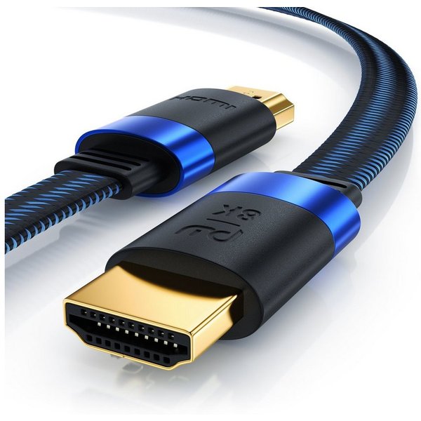 Primewire Flachbandkabel 8K @ 120 Hz, 4K @ 240 Hz DSC, UDH eARC HDR10+ flach 1m HDMI-Kabel, 2.1, HDMI Typ A (100 cm), Ultra High Speed, CEC, HDCP, ideal für Gam